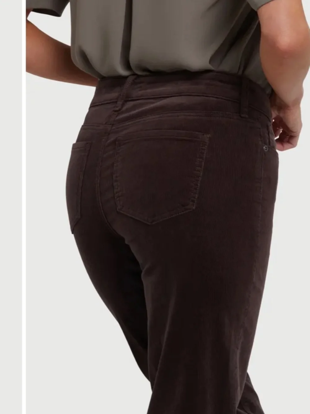 NYDJ Straight Leg Corduroy Pants in Dark Brown Size  8P